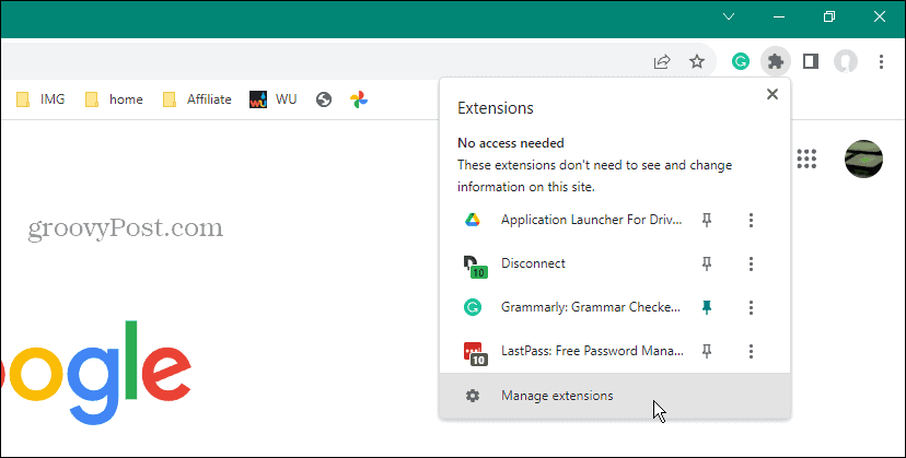 extensions button chrome