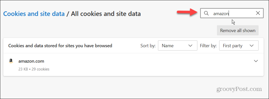 search for cookies microsoft edge