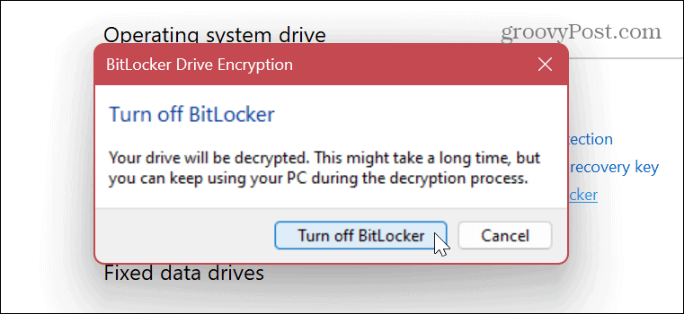 Disable or Suspend BitLocker 