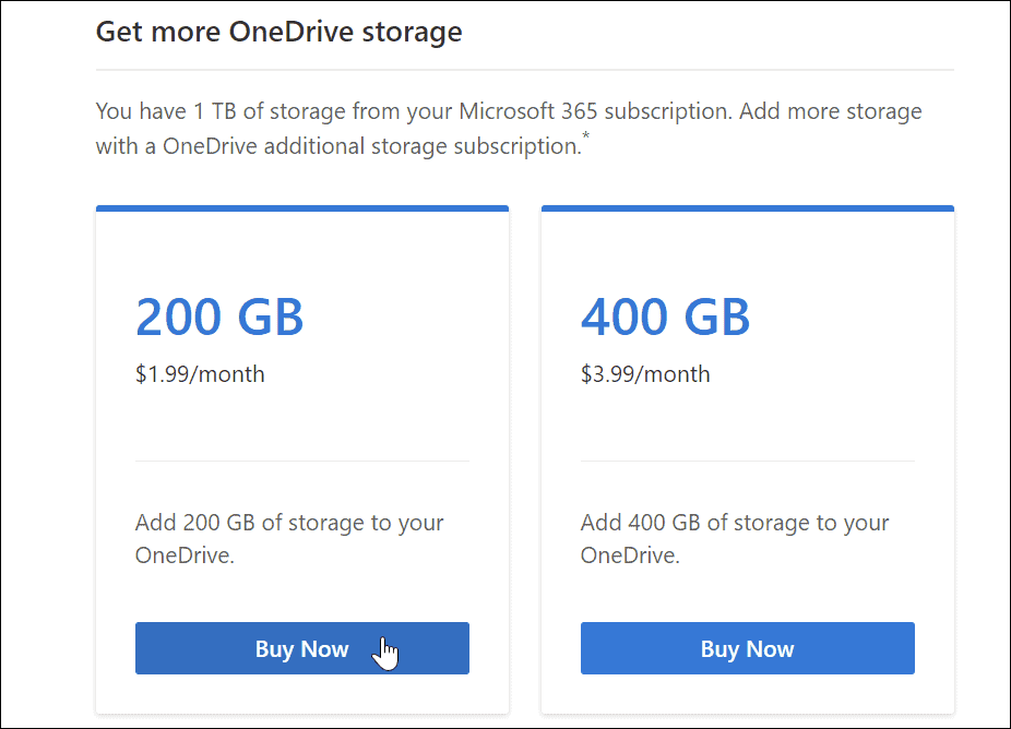 get more OneDrive Storage