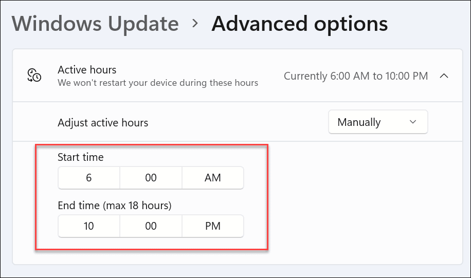 manual active hours