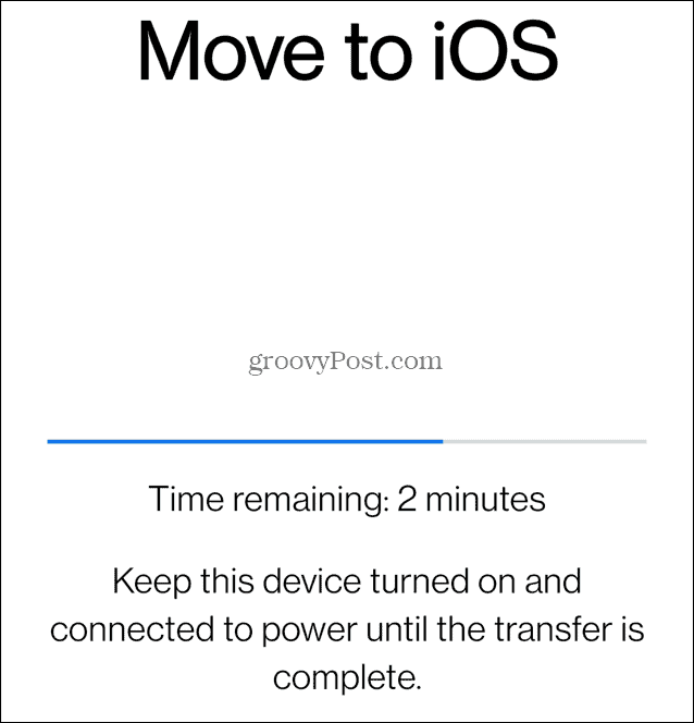 Move to iOS progress