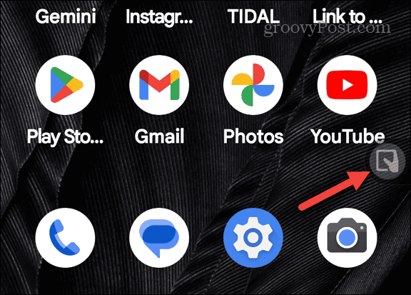 one-handed shortcut on pixel home screen