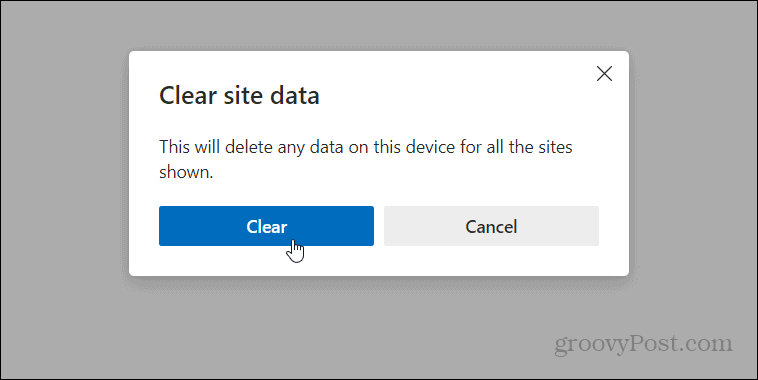 verify clearing cookies