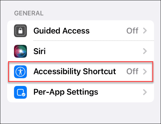 accessibility shortcut