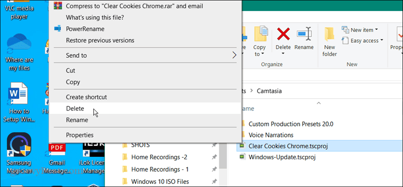 delete option context menu file explorer