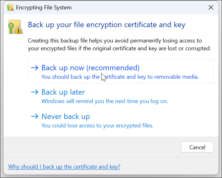 Encrypt Files and Folder on Windows 11