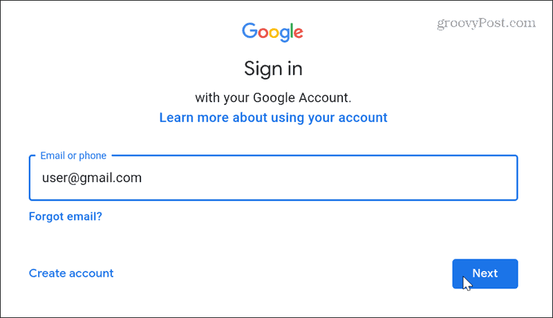 sign into Google account