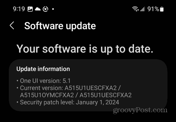 android phone software is up to date