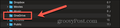 onedrive mac folder