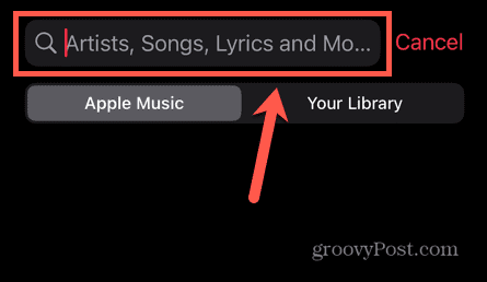 apple music search field