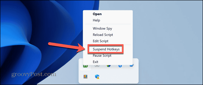 autohotkey suspend hotkeys