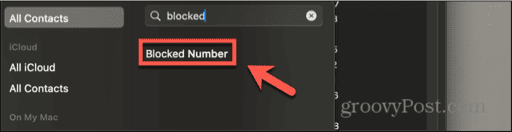 mac select blocked number