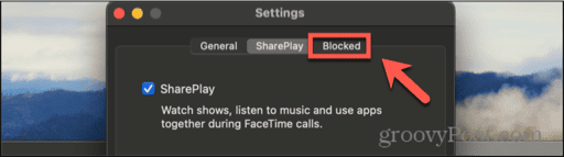 mac facetime blocked tab