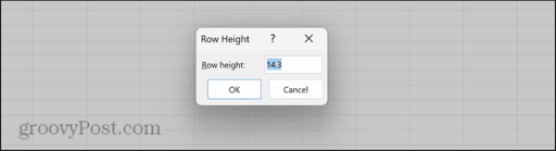 excel enter row height