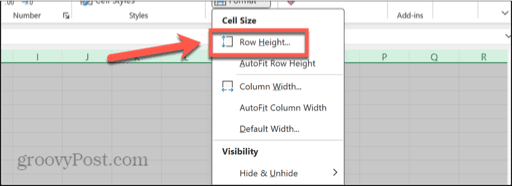 excel row height