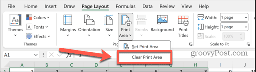 excel clear print area