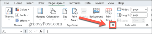 excel page setup options