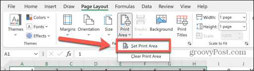 excel set print area