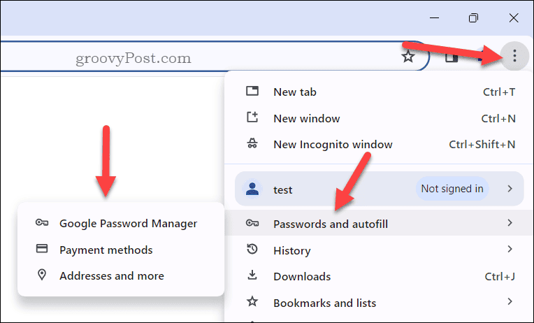 Autofill options in Chrome