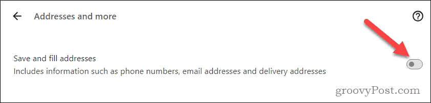 Disabling Chrome address autofill options