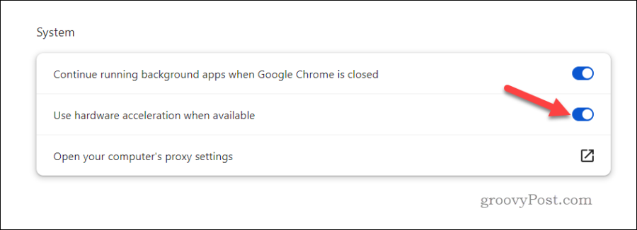 Enable or disable hardware acceleration in Chrome