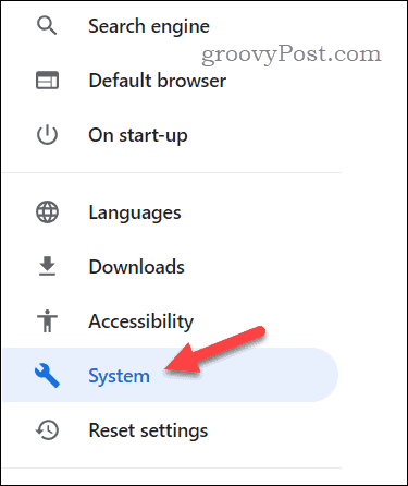 Open Chrome system settings