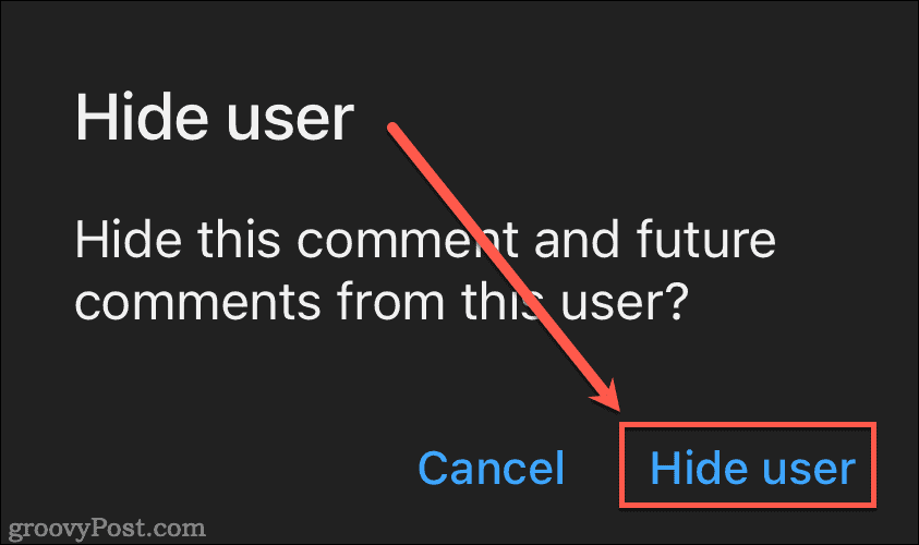 Confirm Remove YouTube subscriber by hiding them