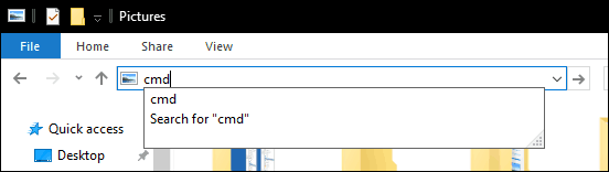 cmd from file explorer address bar