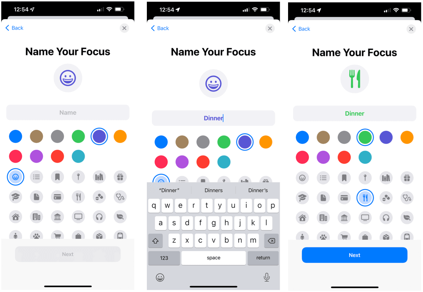 Creating a custom focus