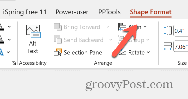 powerpoint shape format menu