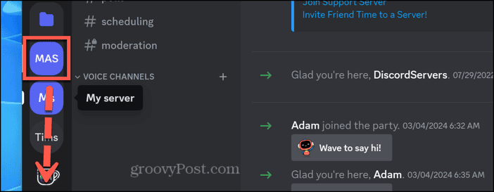 discord drag server out of folder