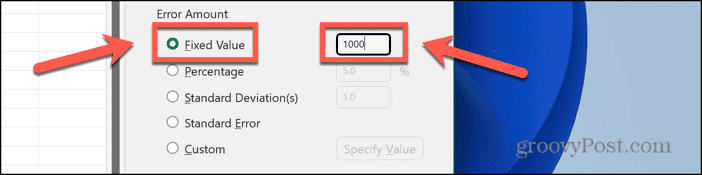 excel fixed value options 