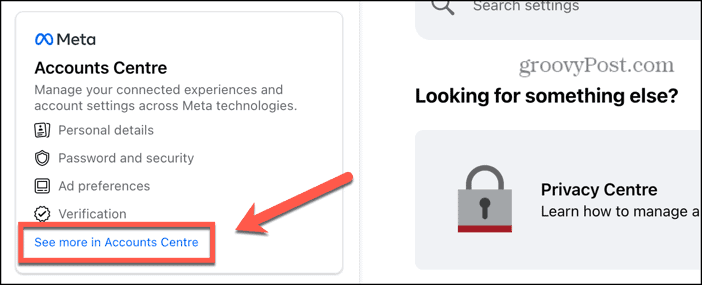facebook see more in accounts center