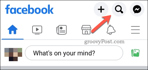 Facebook mobile search icon