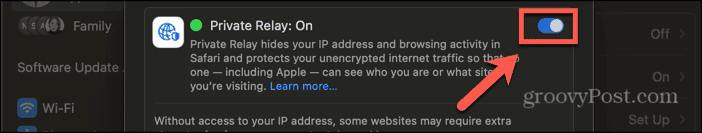 safari private relay toggle