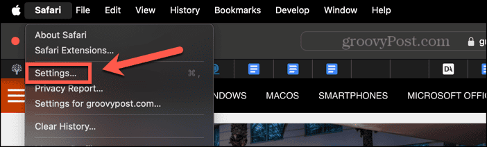 safari mac settings