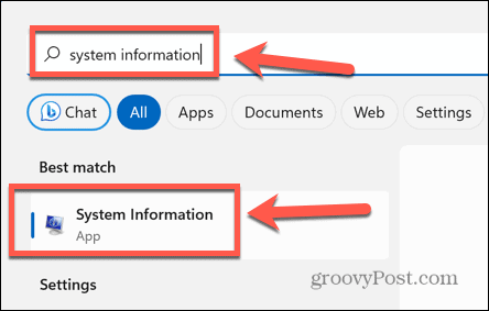 windows 11 search system information