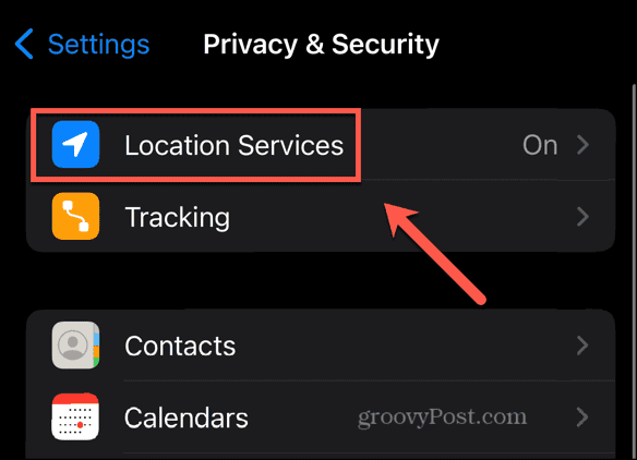 iPhone location services