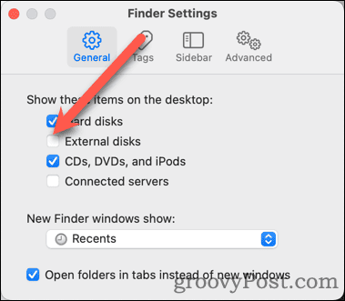 Finder Settings - General Tab