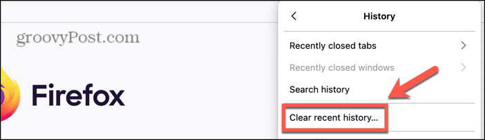 firefox clear history