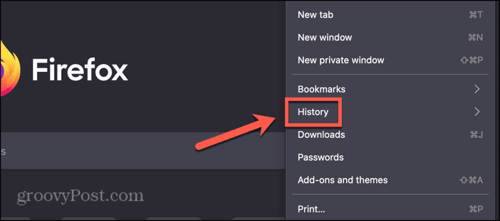 firefox history menu