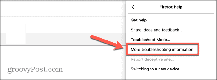 firefox more troubleshooting information