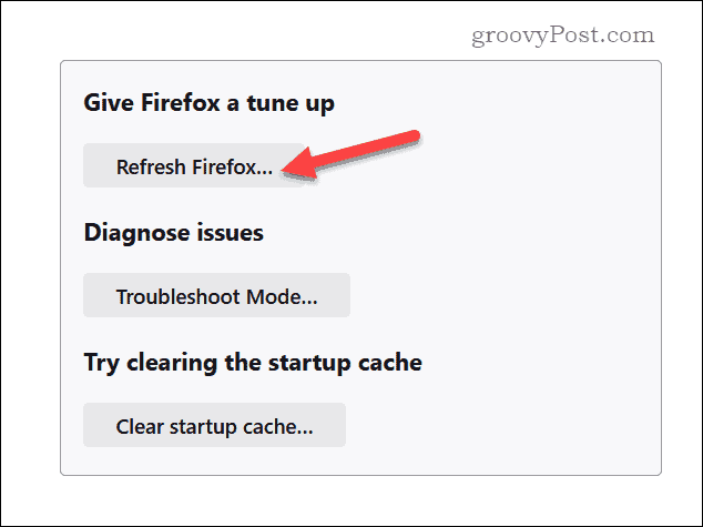 Reset Firefox button