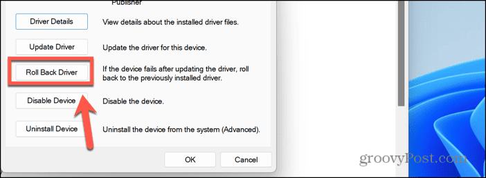 windows 11 roll back driver