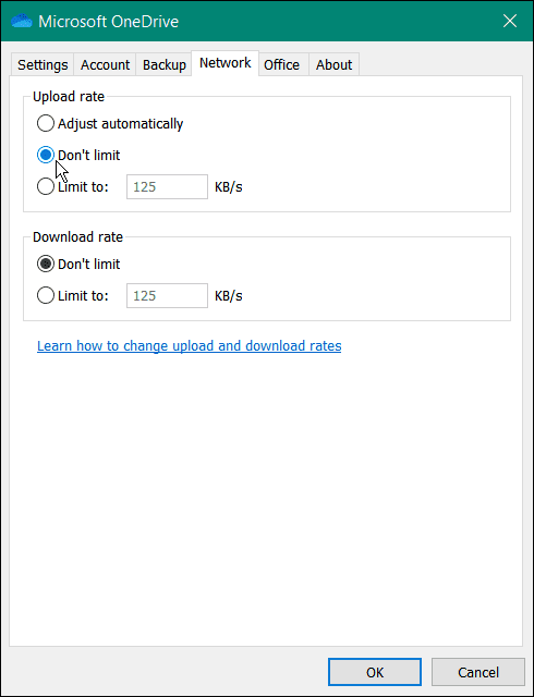 fix onedrive not syncing bandwidth