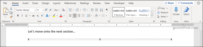 Format a Horizontal Line