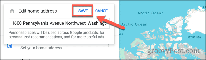 google maps save home location