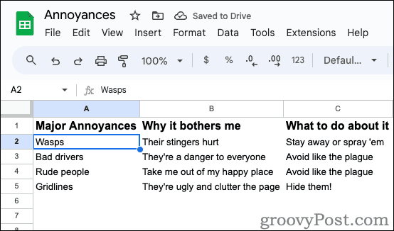 Gridlines Hidden in Google Sheets