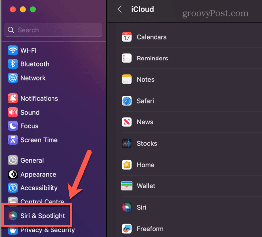 mac siri & spotlight settings